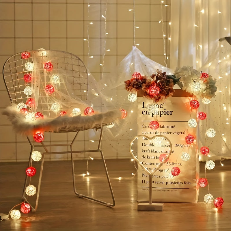 Bolas de Natal de Rattan com Iluminação