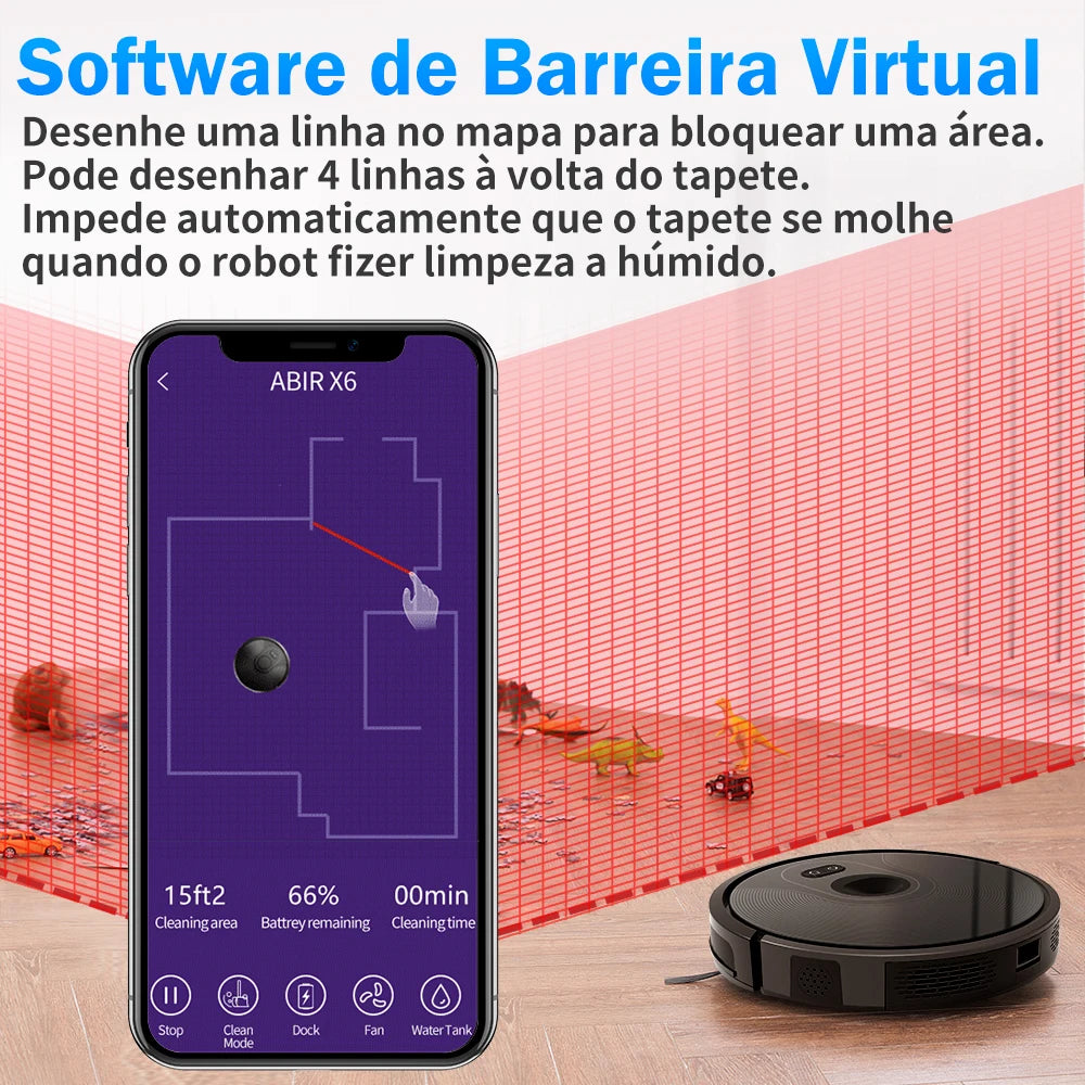 Robô Aspirador Inteligente ABIR X6 com navegação visual tripla!