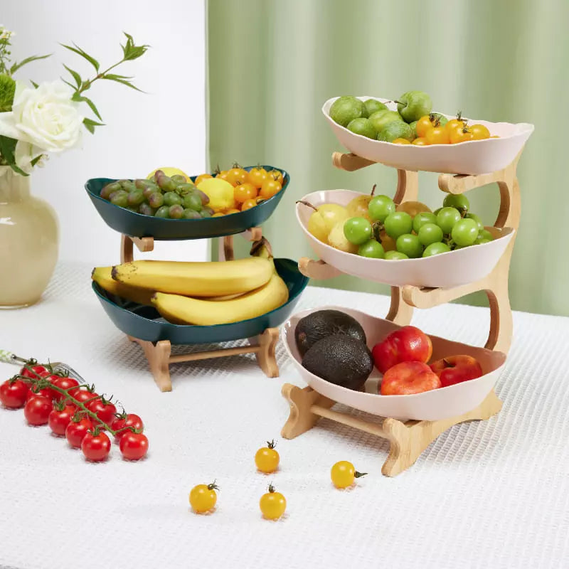 Fruteira de Mesa Cesta de Fruta Bambu