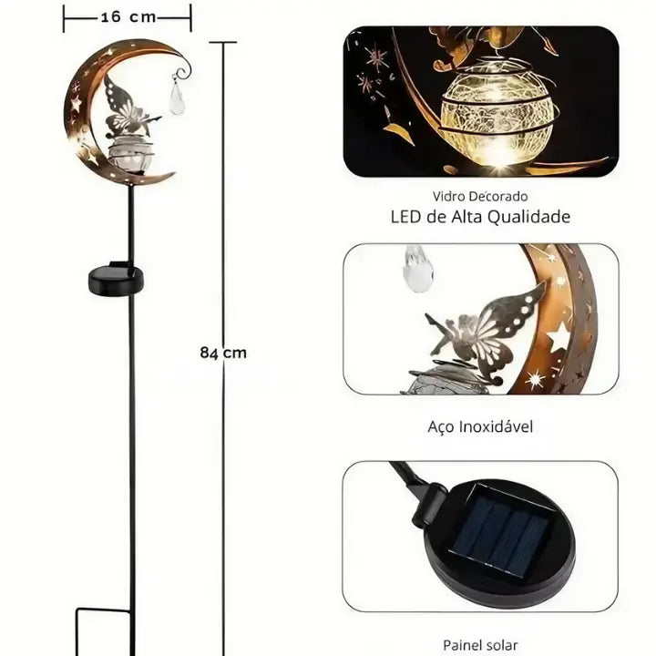 Luminária Solar Para Jardim Fada da Lua