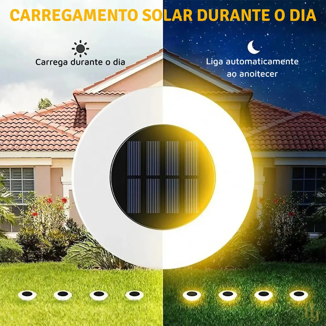 Luminária Solar de Jardim Disco