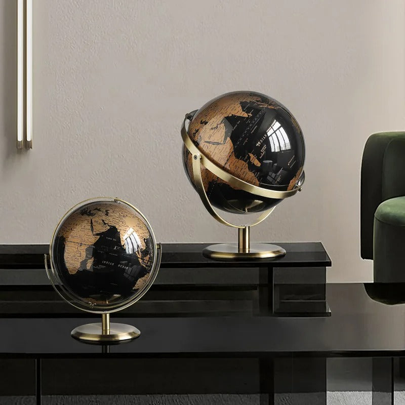 Ornamento Globo Preto e Dourado